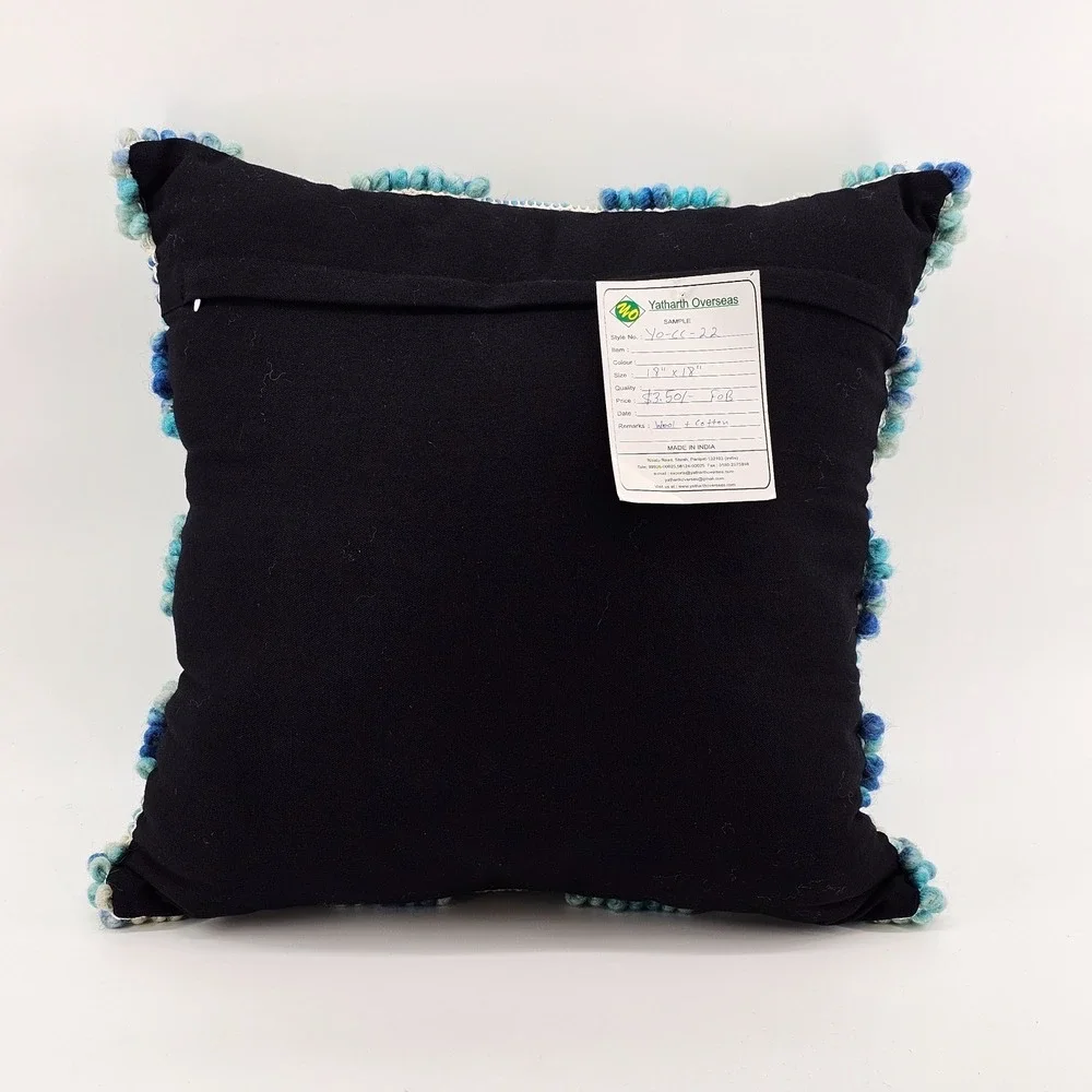 NWT Yatharth Overseas Wool and Cotton Throw Pillow 18